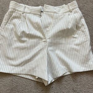 Abercrombie & Fitch Cream Pinstripe Shorts
